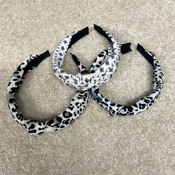 Headbands Knotted Abstract Animal Print Wide Brand New Set of 3 - Picture 1 of 3